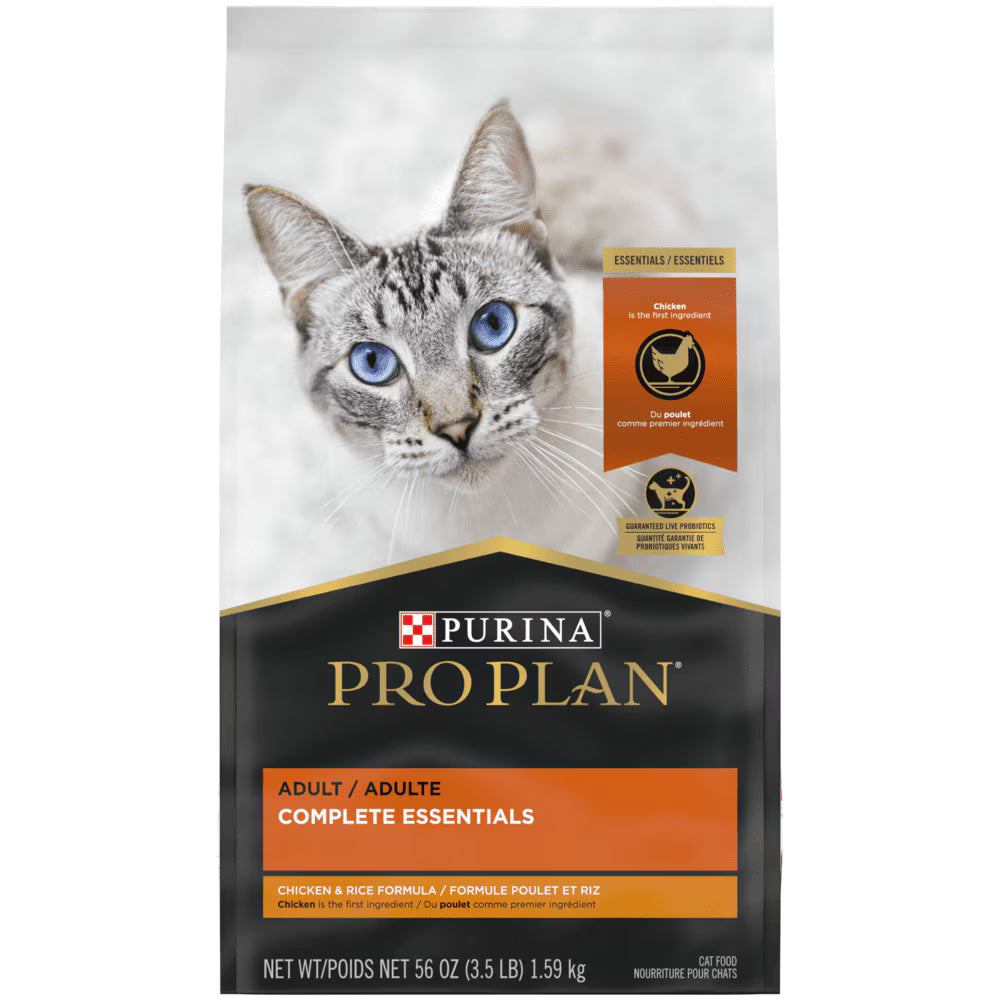 Purina Pro Plan Complete Essentials Dry Cat Food - Chicken & Rice Formula 3.18 kg (7 lb)