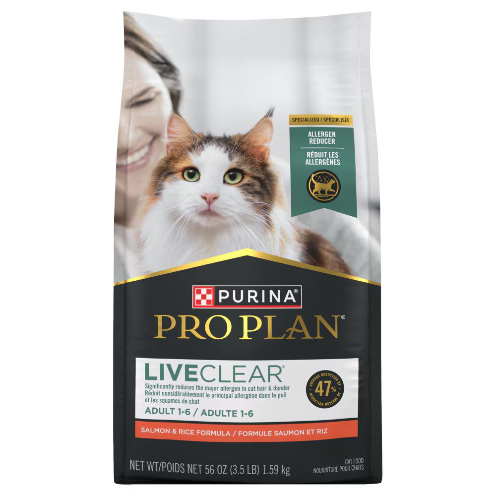 Pro Plan LiveClear Allergen Reducing Salmon & Rice Formula Dry Cat Food 3.18 kg (7 lb)