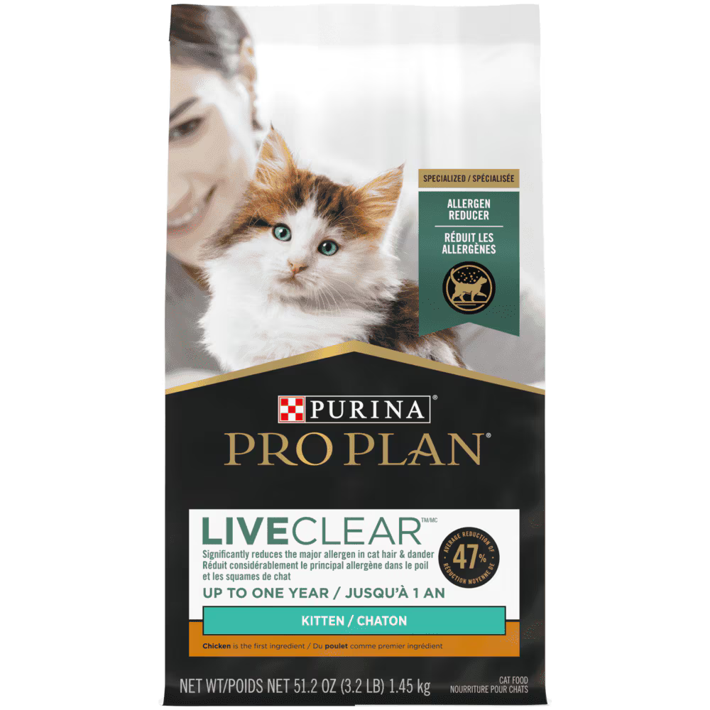 Pro Plan LiveClear Allergen Reducing Chicken & Rice Formula Dry Kitten Food 1.45 kg (3.2 lbs)