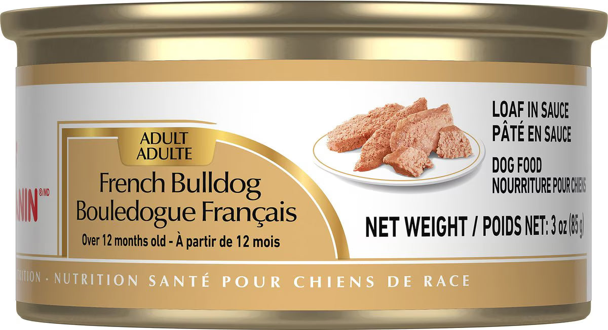 Royal Canin Breed Health Nutrition French Bulldog Adult Loaf in Sauce Canned Dog Food, 3 oz