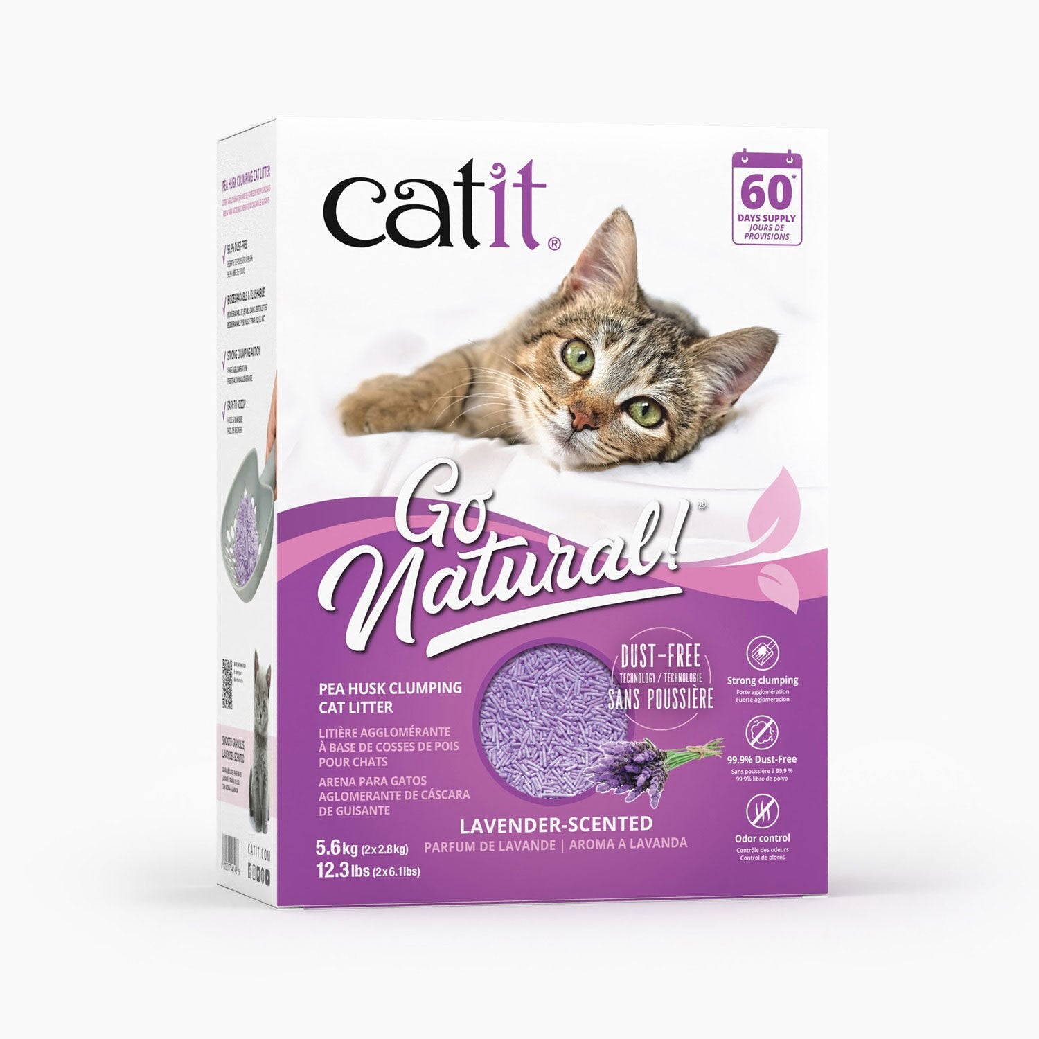 Catit Go Natural! Pea Husk Clumping Cat Litter, Lavender 5.6 kg