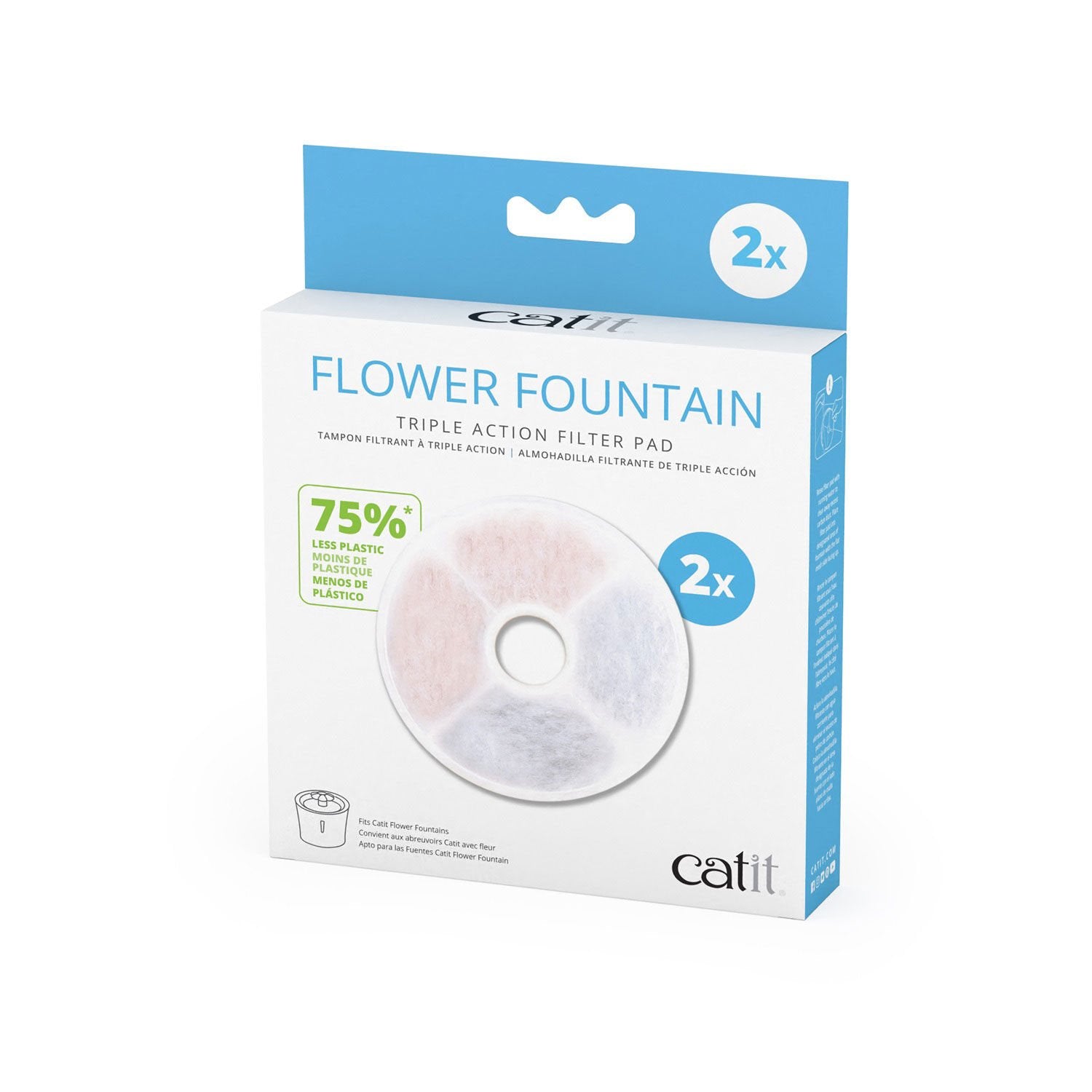 Catit Fountain Frameless Triple Action Filter Cartridge, 2 pack 0.08 g