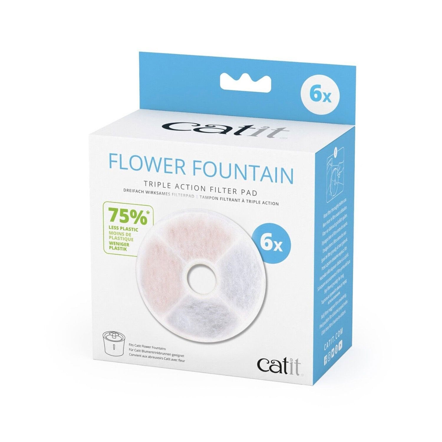 Catit Fountain Frameless Triple Action Filter Cartridge, 6 pack 0.22 kg