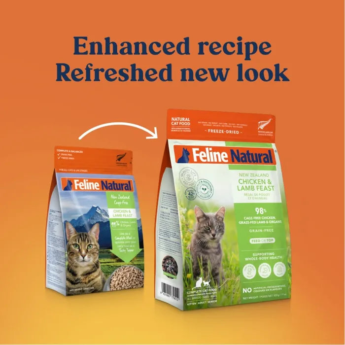 Feline Natural Freeze-Dried Cat Food - Chicken & Lamb Feast 320 g
