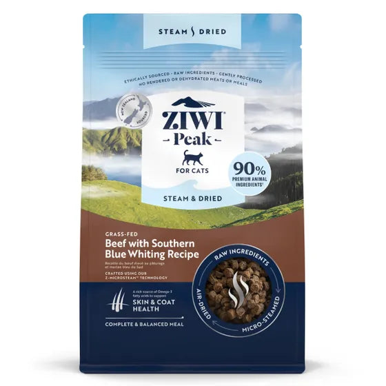 ZIWI Peak Steam Dried Beef with S Blue Whiting Cat 2.2kg