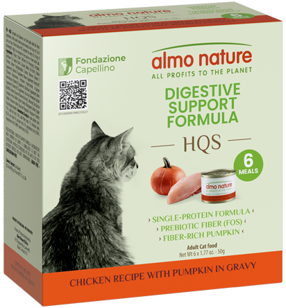 Almo Nature Supportive Formulas HQS Cat Digestive Support Formula - Chicken Recipe With Pumpkin In Gravy 300g