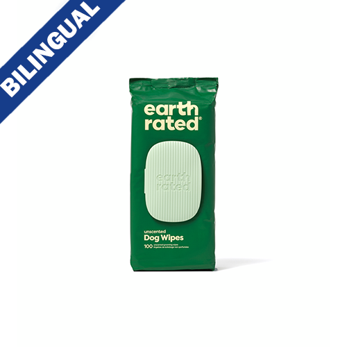 Earth Rated Certified Compostable Grooming Wipes Unscented (100 ct)
