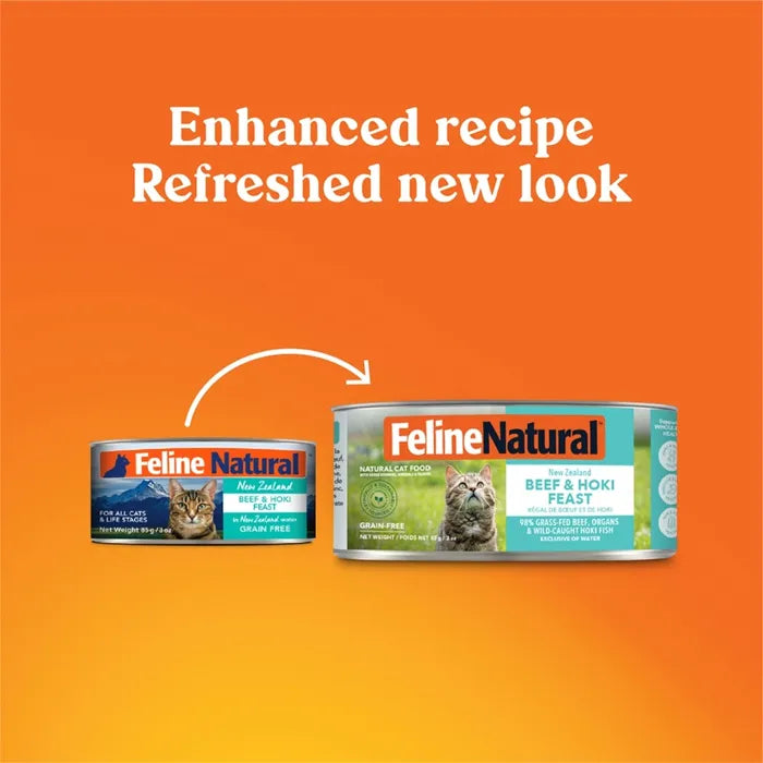Feline Natural Canned Cat Food - Beef & Hoki Feast 170 g