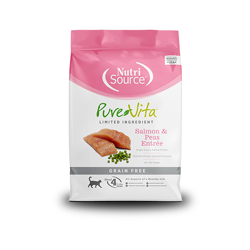 NutriSource PureVit Limited Ingredient Salmon & Peas Entree Grain Free Dry Cat Food 12lb