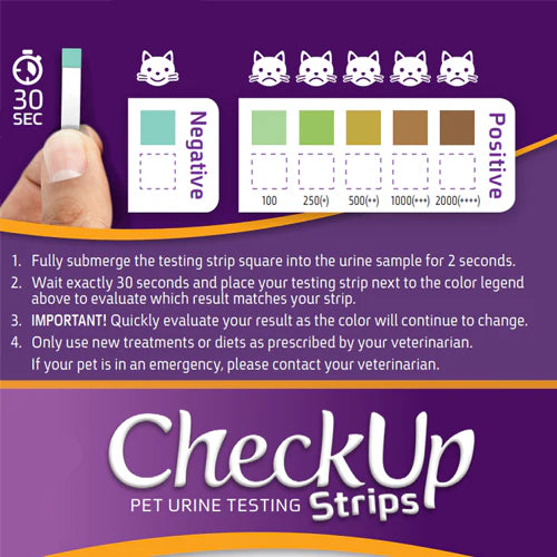 CheckUP Diabetes Check for Pets Urine Testing for Dogs & Cats (50 Strips)