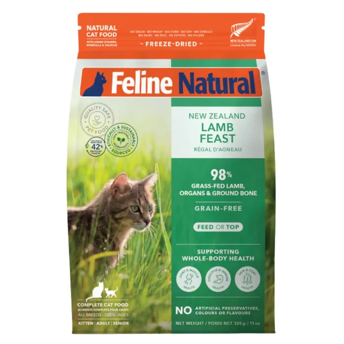 Feline Natural Freeze-Dried Cat Food - Lamb Feast 320 g