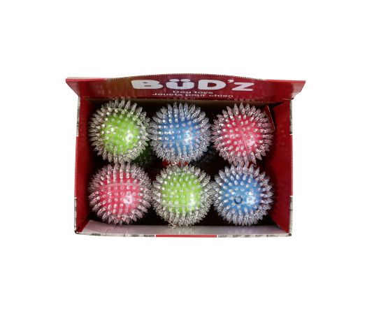 Bud'z Rubber Balls Of 9cm - Transparent Balls With Spikes