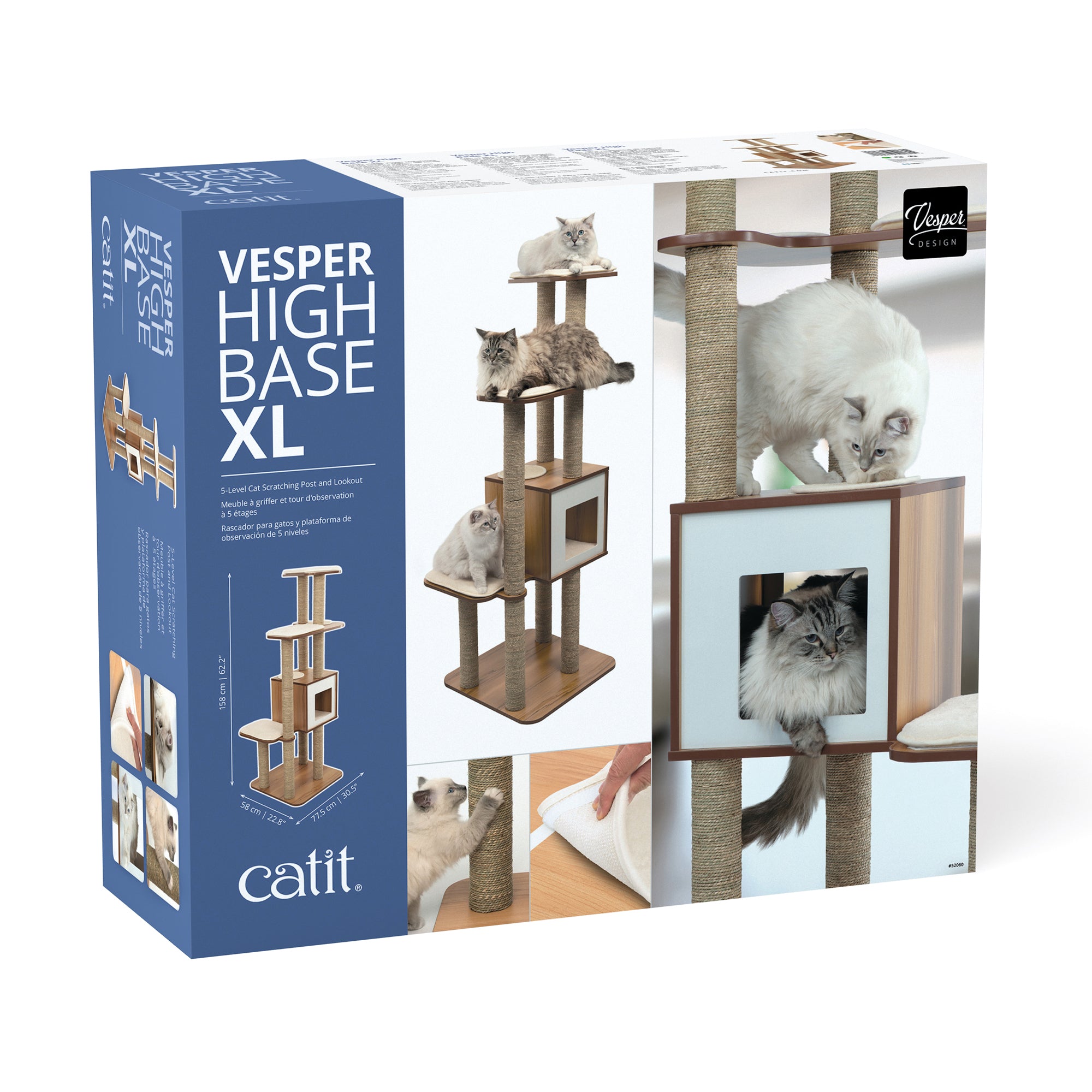 Vesper High Base - Walnut - XL - 77.5 x 58 x 158 cm (30.5 x 22.8 x 62.2 in)