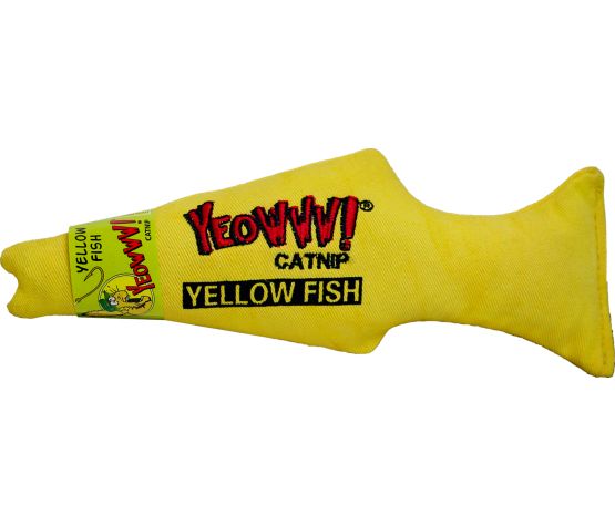 Ducky World Catnip Toys - Fish 7" Yellow