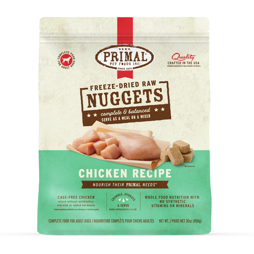 Prima Freeze-Dried Raw Nuggets Chicken Recipe Dog Food 30oz