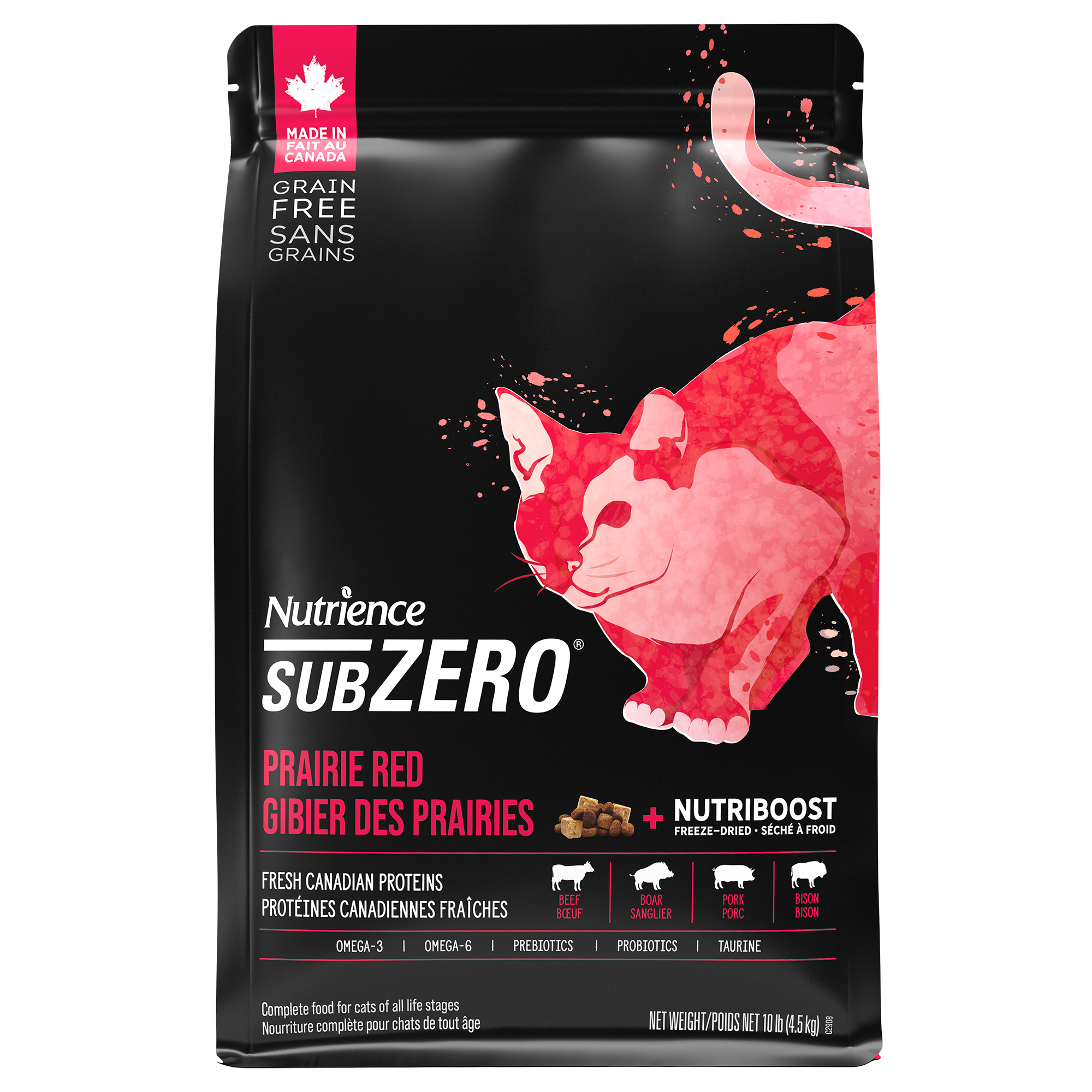 NUTRIENCE SUBZERO GRAIN FREE CAT FOOD Prairie Red 10LB