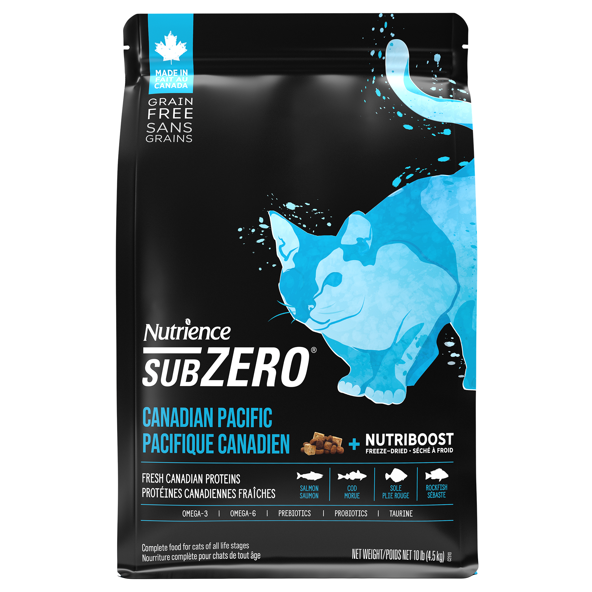 NUTRIENCE SUBZERO GRAIN FREE CAT FOOD Canadian Pacific 10LB