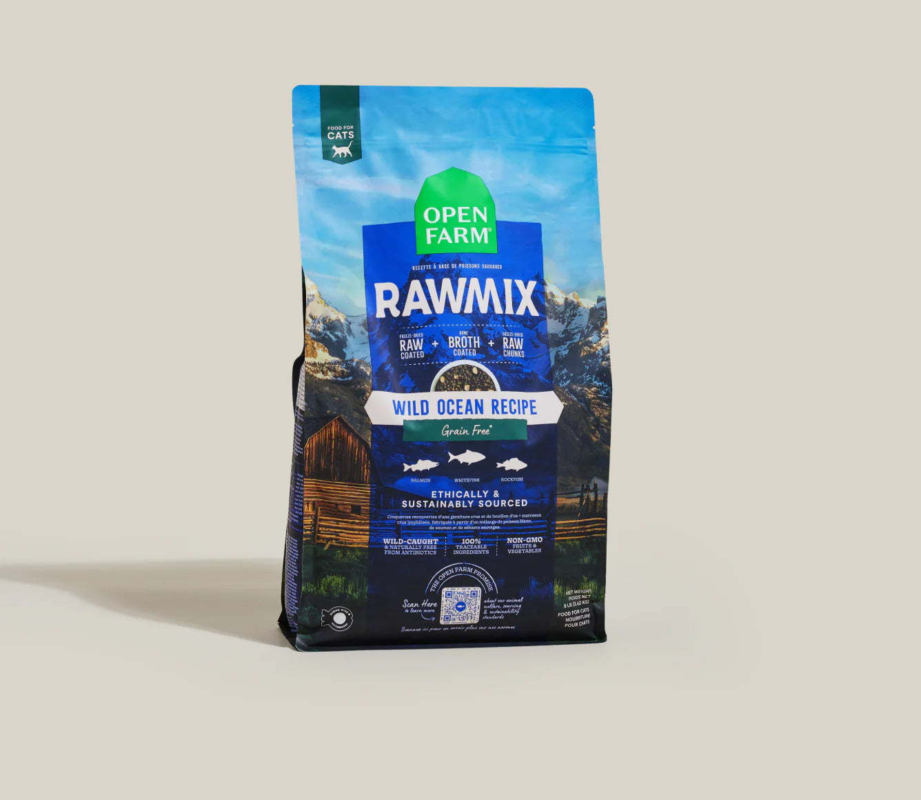 Open Farm RawMix Wild Ocean Recipe Grain & Legume Free Dry Cat Food 8lb