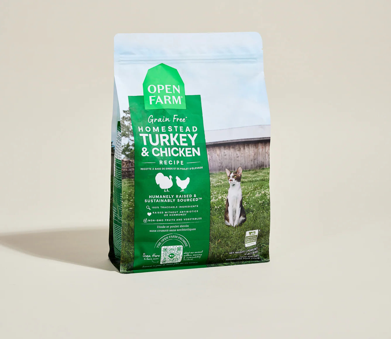 Open Farm Homestead Turkey & Chicken Dry Cat Food 8 lb