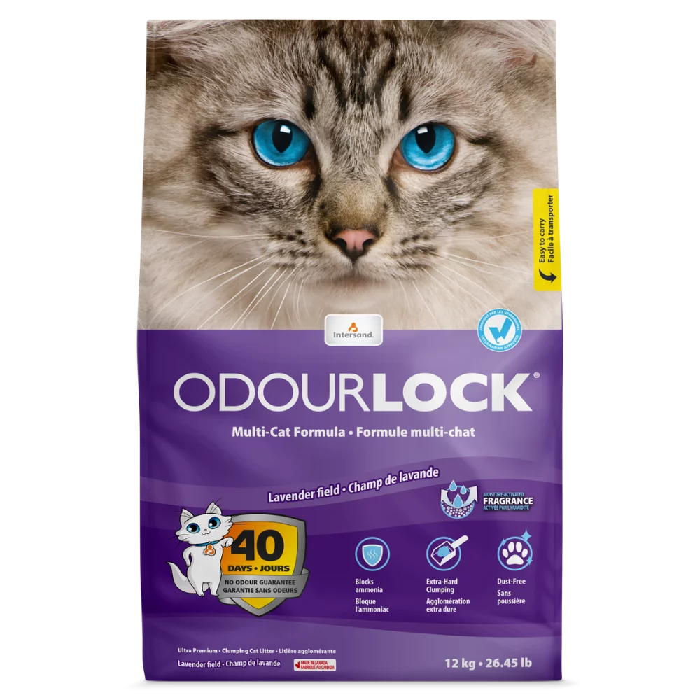 Intersand Odourlock Clumping Cat Litter Lavender Field 12 Kg