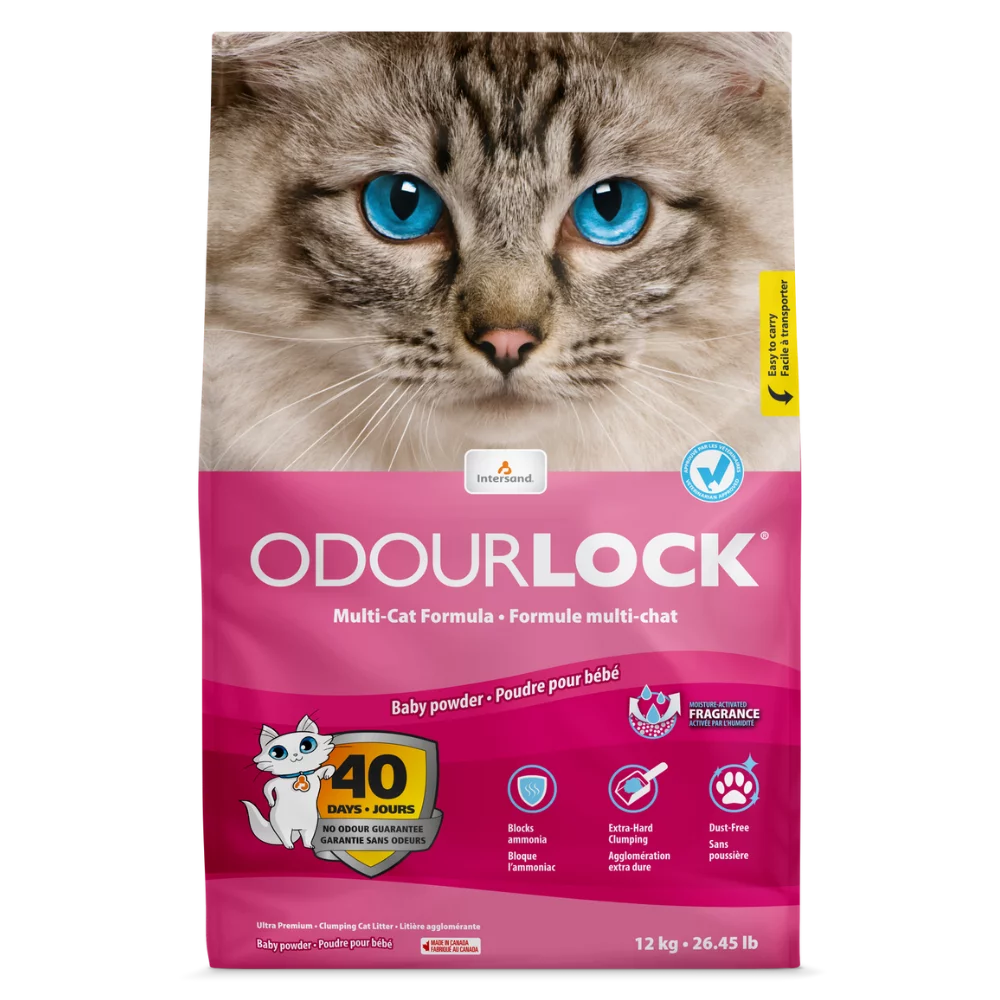 Intersand Odourlock Clumping Cat Litter Baby Powder 12 Kg