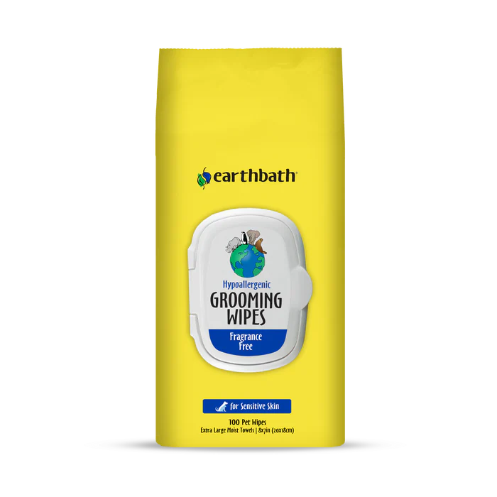 earthbath Hypo-Allergenic Grooming Wipes Fragrance Free (100 ct)