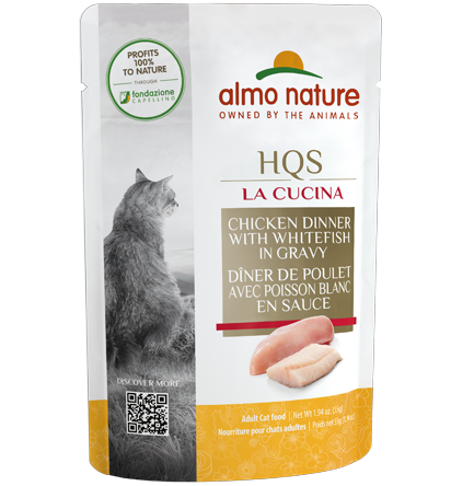 Almo Nature HQS La Cucina Chicken Dinner with Whitefish in gravy 55 g