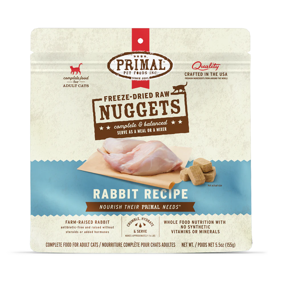 Prima Freeze-Dried Raw Nuggets Rabbit Recipe Cat Food 5.5oz