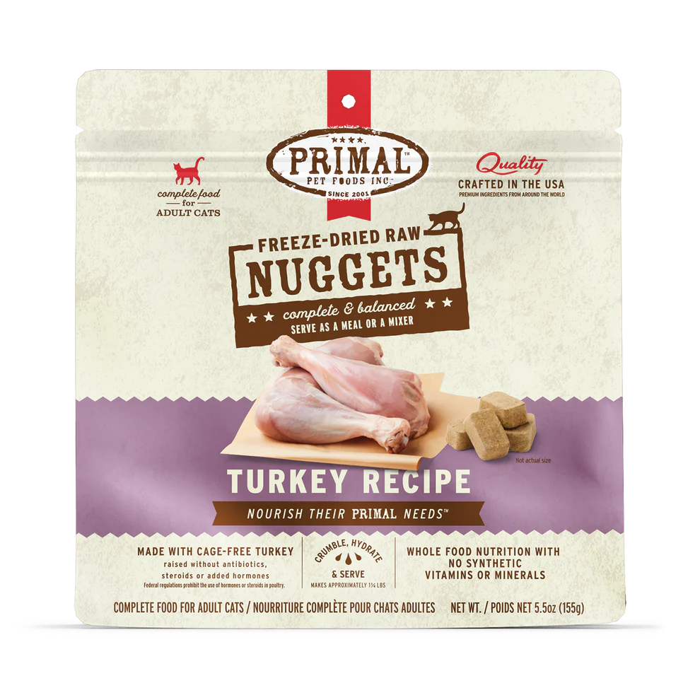Prima Freeze-Dried Raw Nuggets Turkey Recipe Cat Food 5.5oz