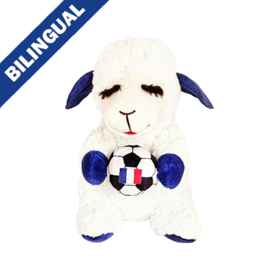 Multipet Wrinkleez Lamb Chop Soccer France 8" Dog Toy