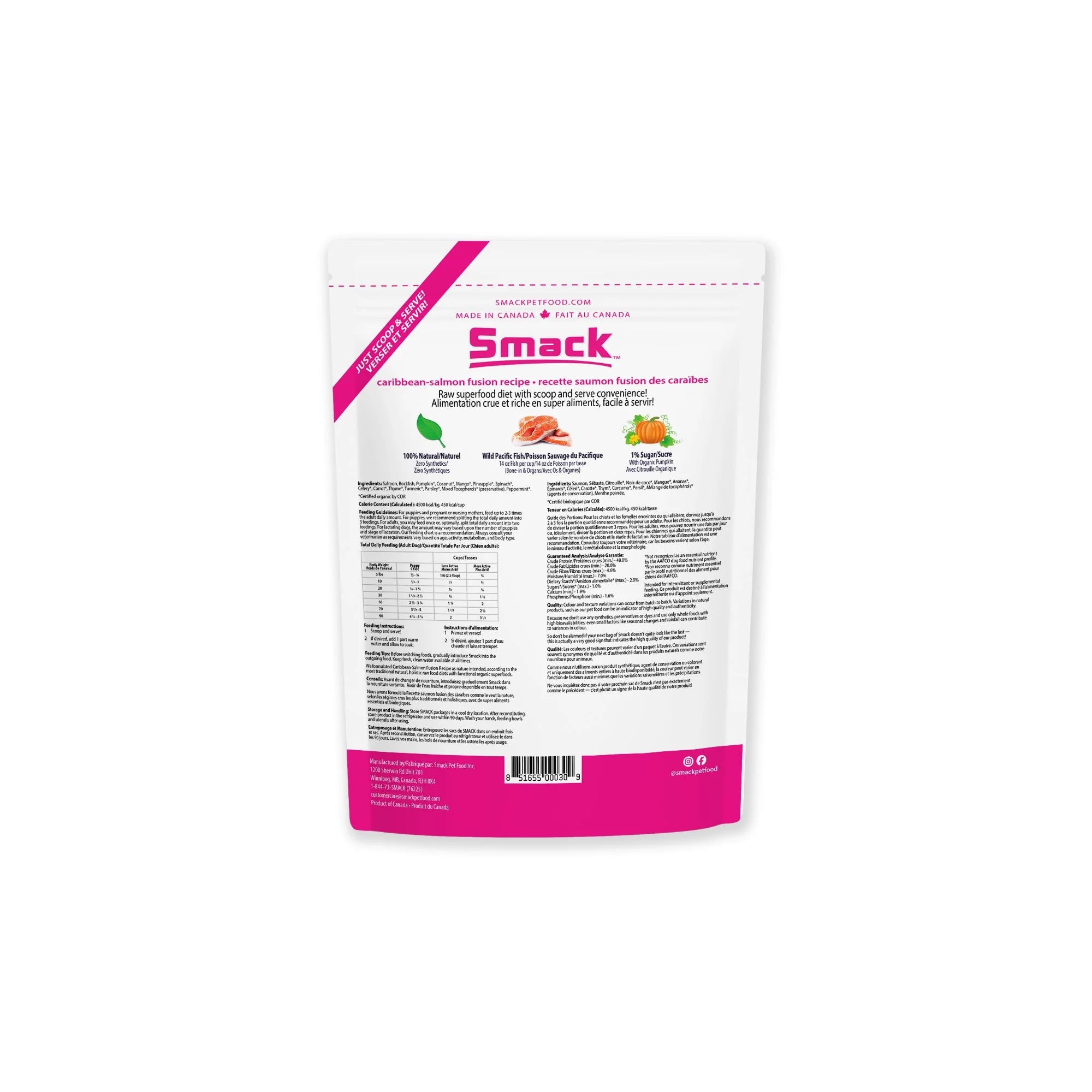 Smack Raw Dehydrated Dog Food Caribbean-Salmon 2.5 KG