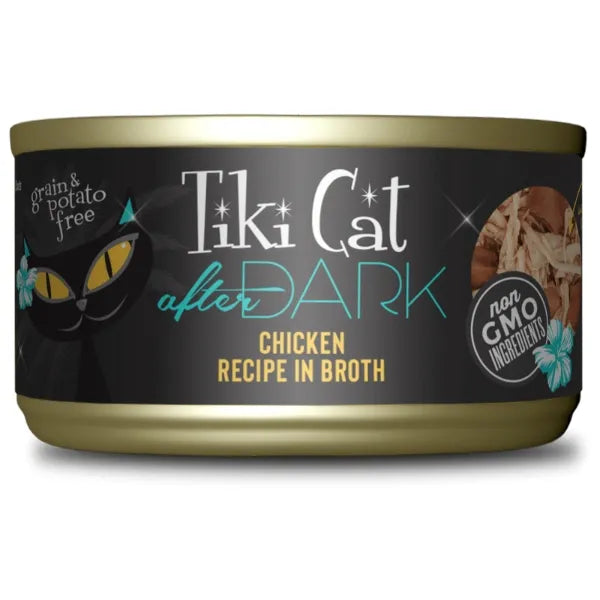 Tiki Cat After Dark Chicken Recipe in Broth Wet Cat Food 2.8 oz