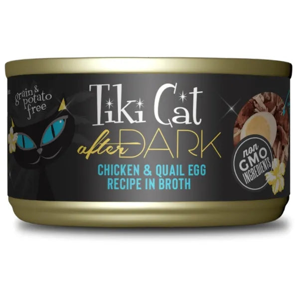 Tiki Cat After Dark Chicken & Quail Egg Recipe in Broth Wet Cat Food 5.5 oz