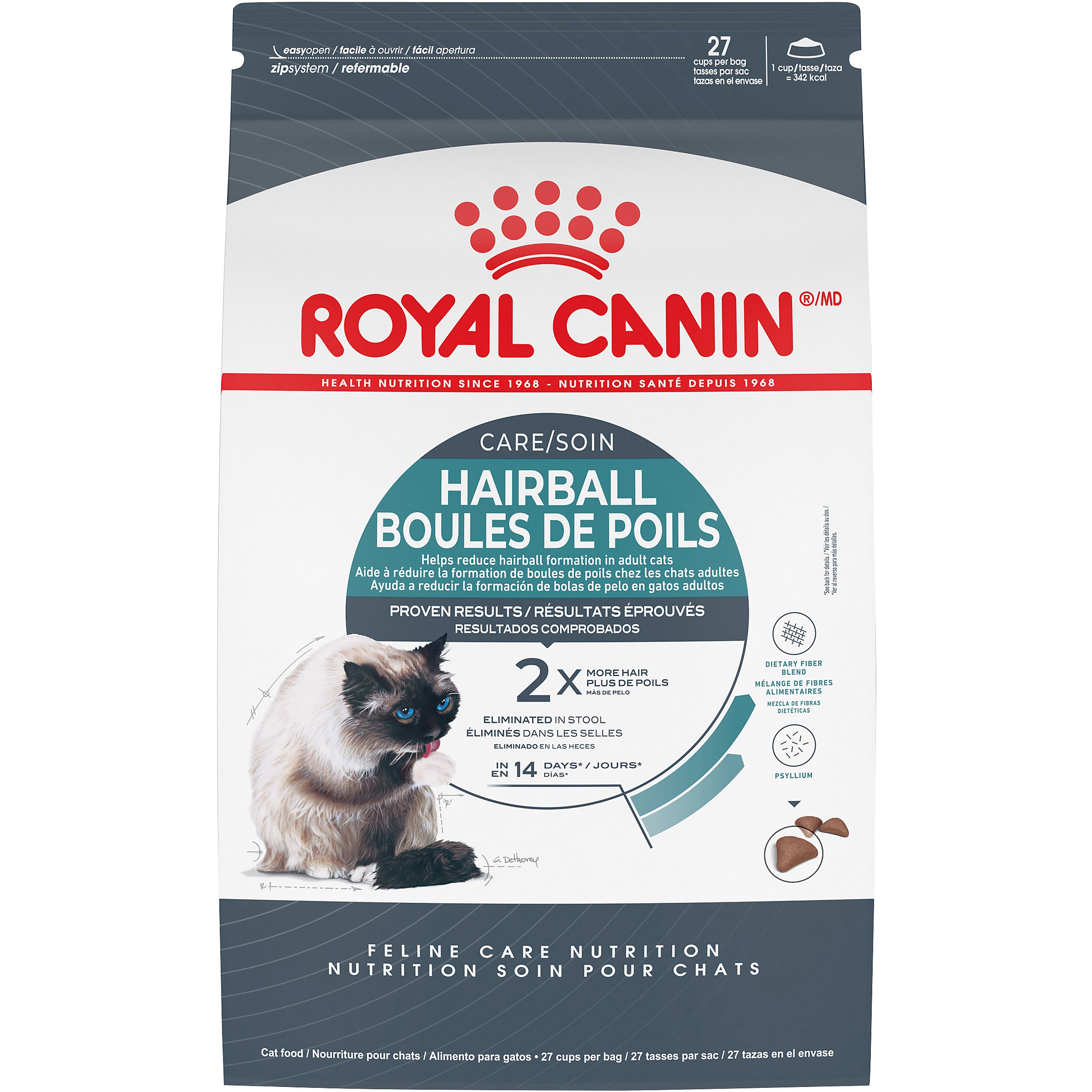 Complete and balanced nutrition for adult cats - Recommended to help reduce hairball formation