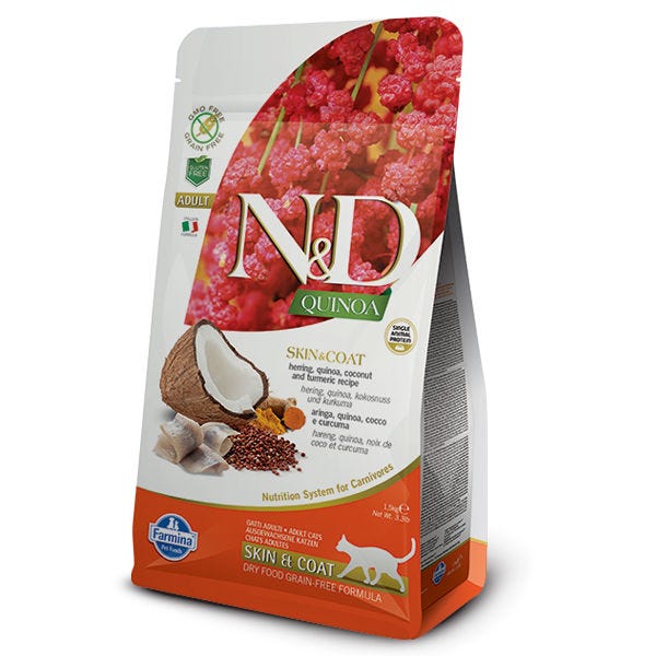 Farmina N&d Quinoa Grain Free Cat Skin & Coat Herring 11 Lb
