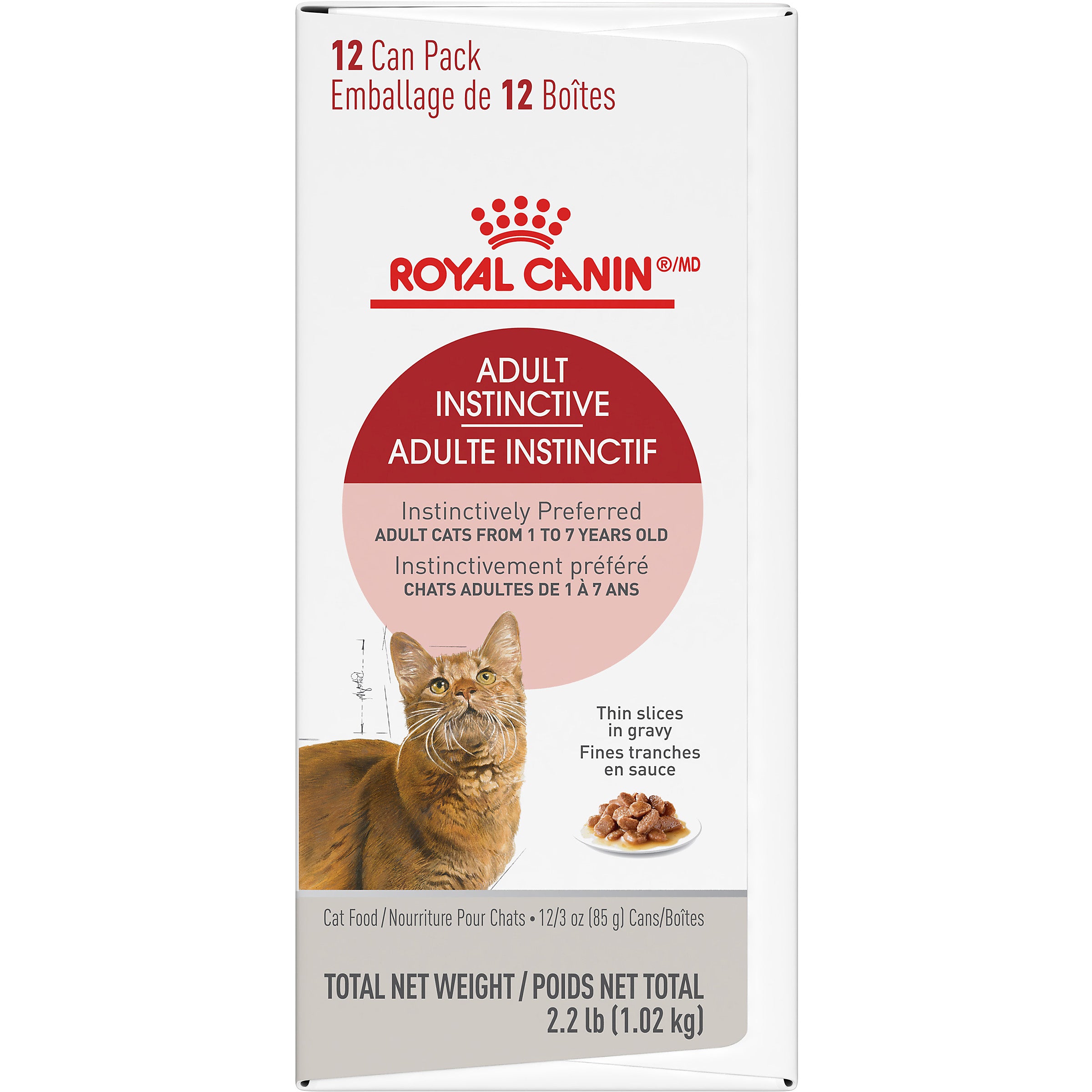 Royal Canin® Feline Health Nutrition™ Adult Instinctive Thin Slices In Gravy Canned Cat Food - 12 can pack, 3 oz