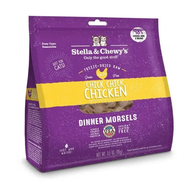 Stella & Chewy's Chick, Chick Chicken Freeze-Dried Raw Dinner Morsels Cat Food 18 oz