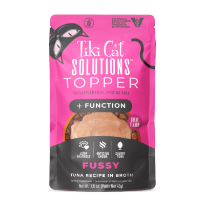 Tiki Cat Solutions Topper Fussy Tuna Recipe in Broth Wet Cat Food Topper 1.5oz