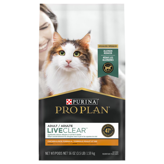 Pro Plan LiveClear Allergen Reducing Chicken & Rice Formula Dry Cat Food 7.26 kg (16 lb)