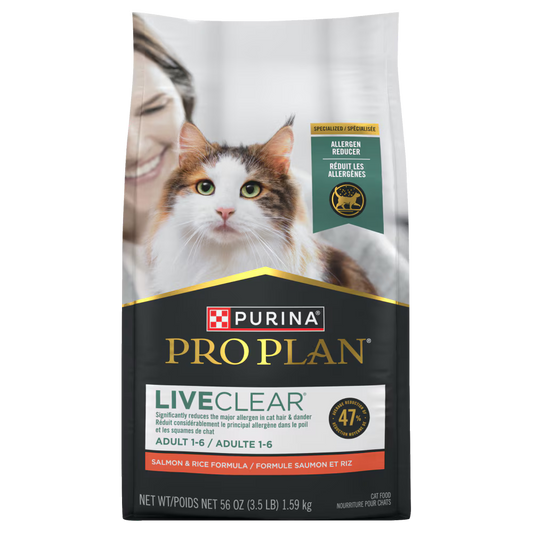 Pro Plan LiveClear Allergen Reducing Salmon & Rice Formula Dry Cat Food 3.18 kg (7 lb)