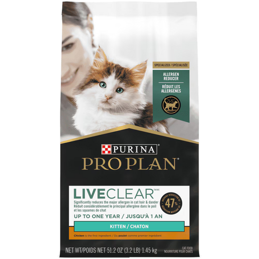 Pro Plan LiveClear Allergen Reducing Chicken & Rice Formula Dry Kitten Food 1.45 kg (3.2 lbs)