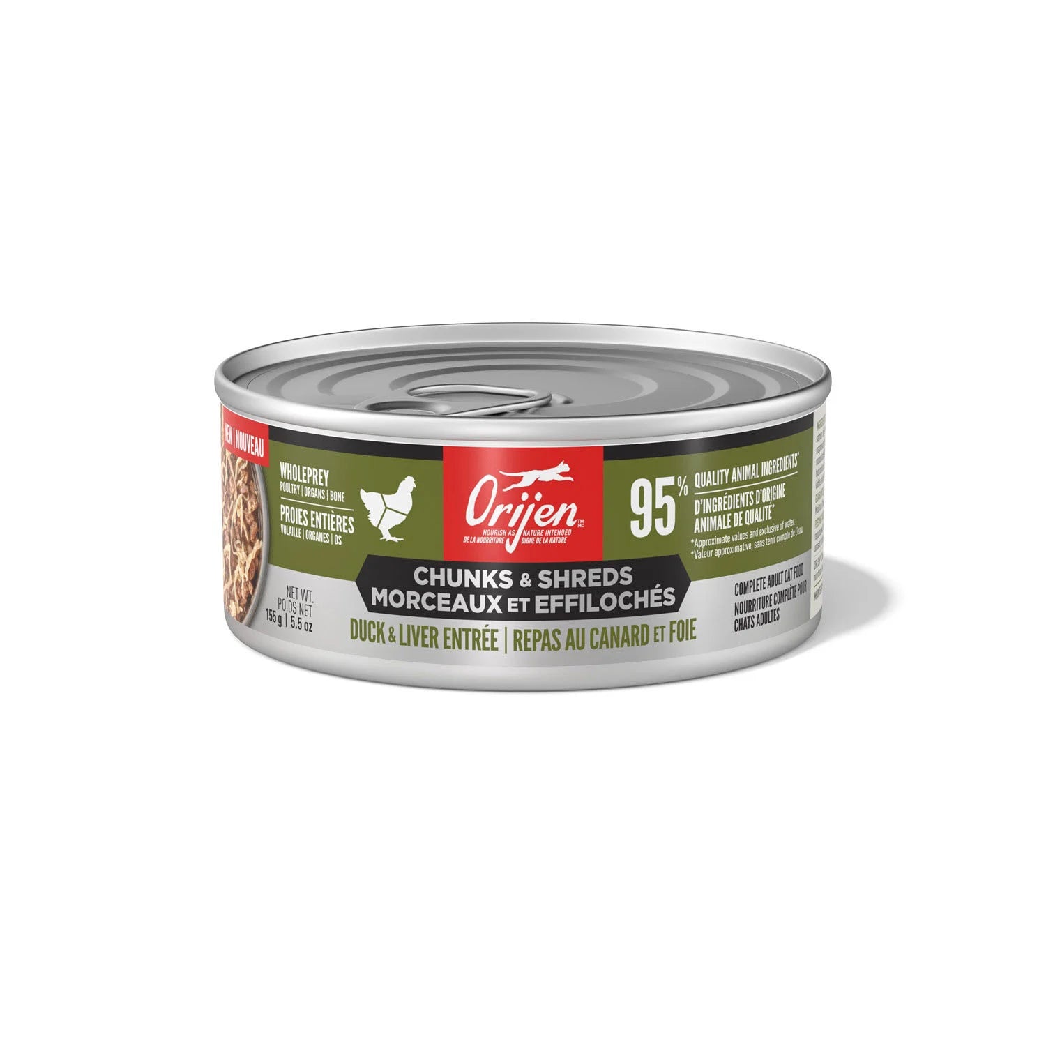 ORIJEN Cat - Chunks & Shreds - Duck & Liver Entree 155g