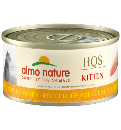 Almo Nature Hqs 幼猫 鸡肉 肉丝罐头 Natural Kitten - Chicken Recipe In Broth 70 g