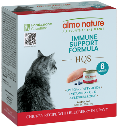 Almo Nature Supportive Formulas HQS Cat Immune Support Formula - Chicken Recipe With Blueberry In Gravy 300g