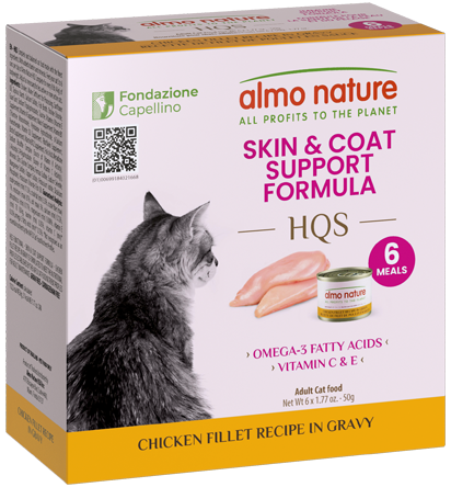 Almo Nature Supportive Formulas HQS Cat Skin & Coat Support Formula - Chicken Fillet Recipe In Gravy 300g