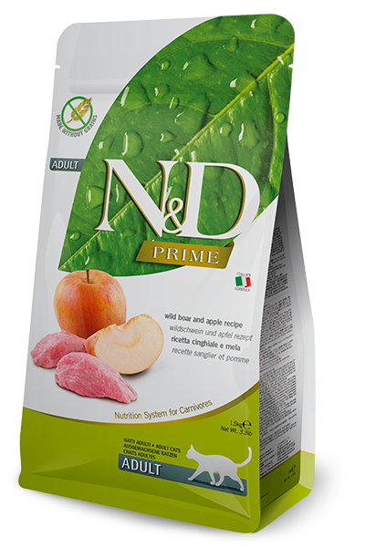 armina Natural & Delicious Grain Free Feline Adult Cat Food Formula - Boar and Apple 5 kg / 11 lb