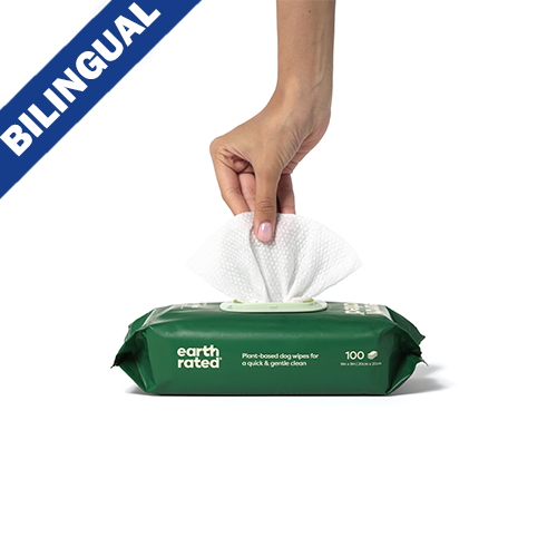 Earth Rated Certified Compostable Grooming Wipes Unscented (100 ct)