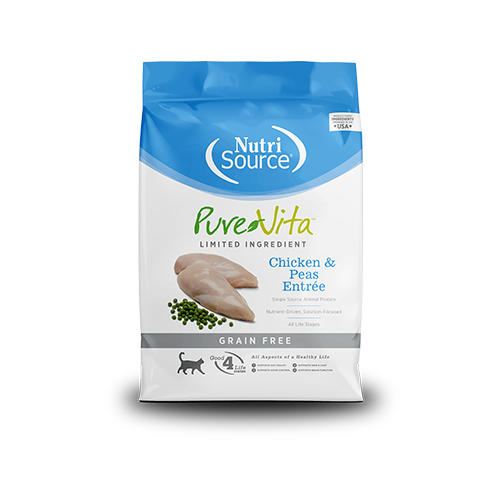 NutriSource PureVit Limited Ingredient Chicken & Peas Entree Grain Free Dry Cat Food 12lb
