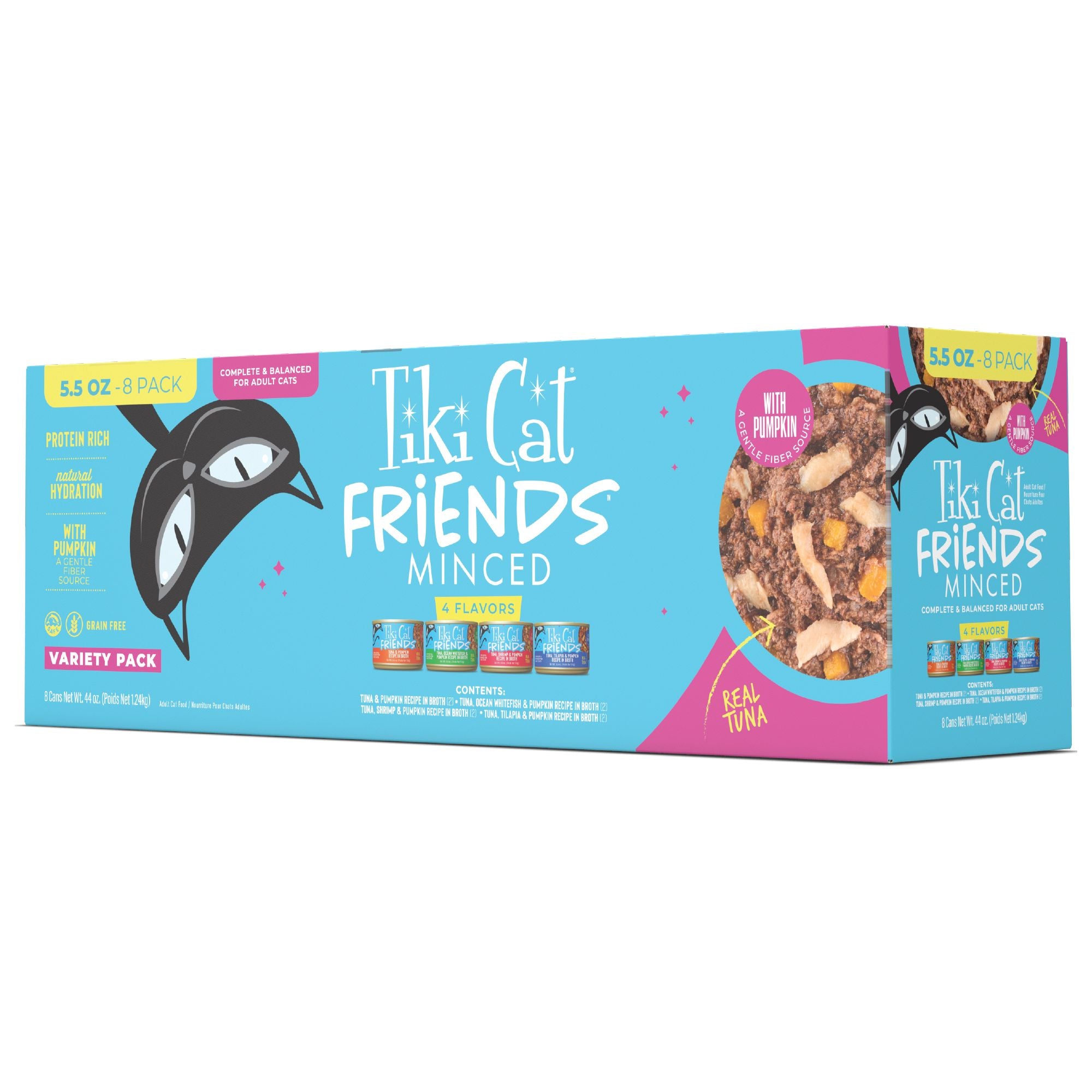 Tiki Cat Aloha Friends Tuna Variety Pack Wet Cat Food 8 x 5.5oz