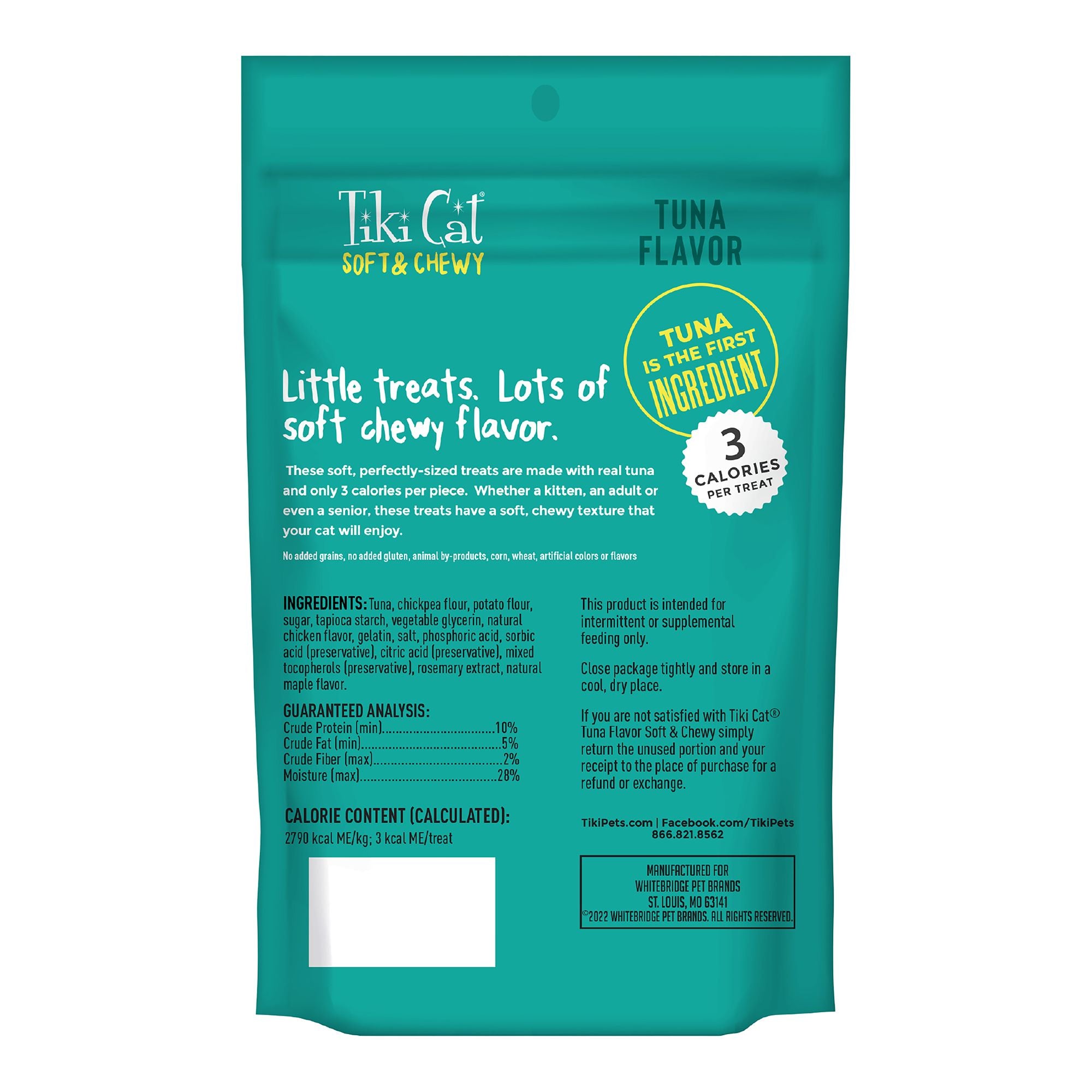 Tiki Cat Soft & Chewy Grain Free Tuna Flavor Cat Treats 2oz